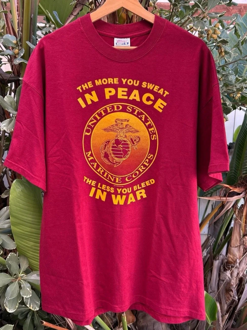 Vintage 1994 USMC Marine Corps In Peace In War T-Shirt Hanes XL Military